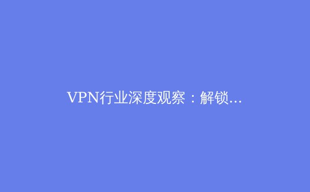 VPN行业深度观察：解锁数字自由与应对网络边界新挑战 - 3